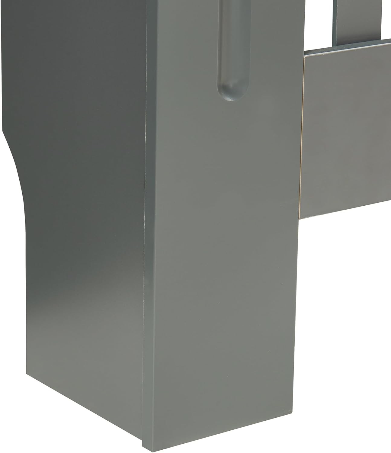 Modern Grey Radiator Cover Medium Slatted Wood Cabinet 112cm Stylish Shelf