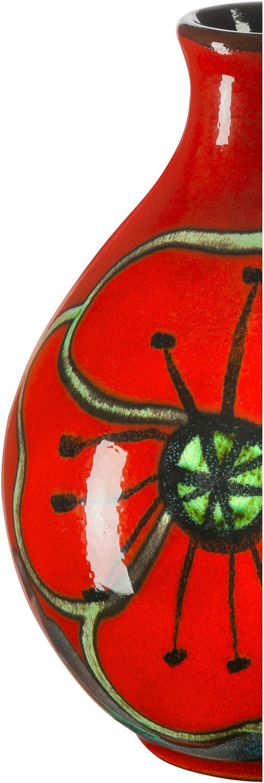 Handcrafted Red Ceramic Bud Vase 12cm Modern Art Floral Home Decor