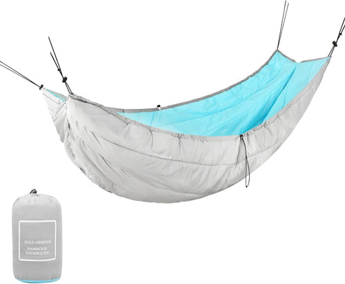 Ultra-Light Camping Hammock 500lb Capacity w Tree Straps Blue,gold,grey