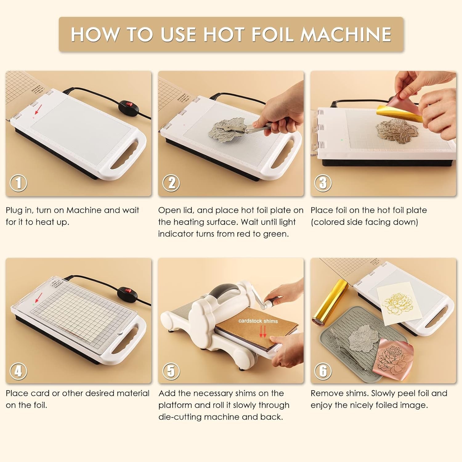 Hot Foil Stamping Machine Craft Kit Heat Press for Card Making Scrapbooking