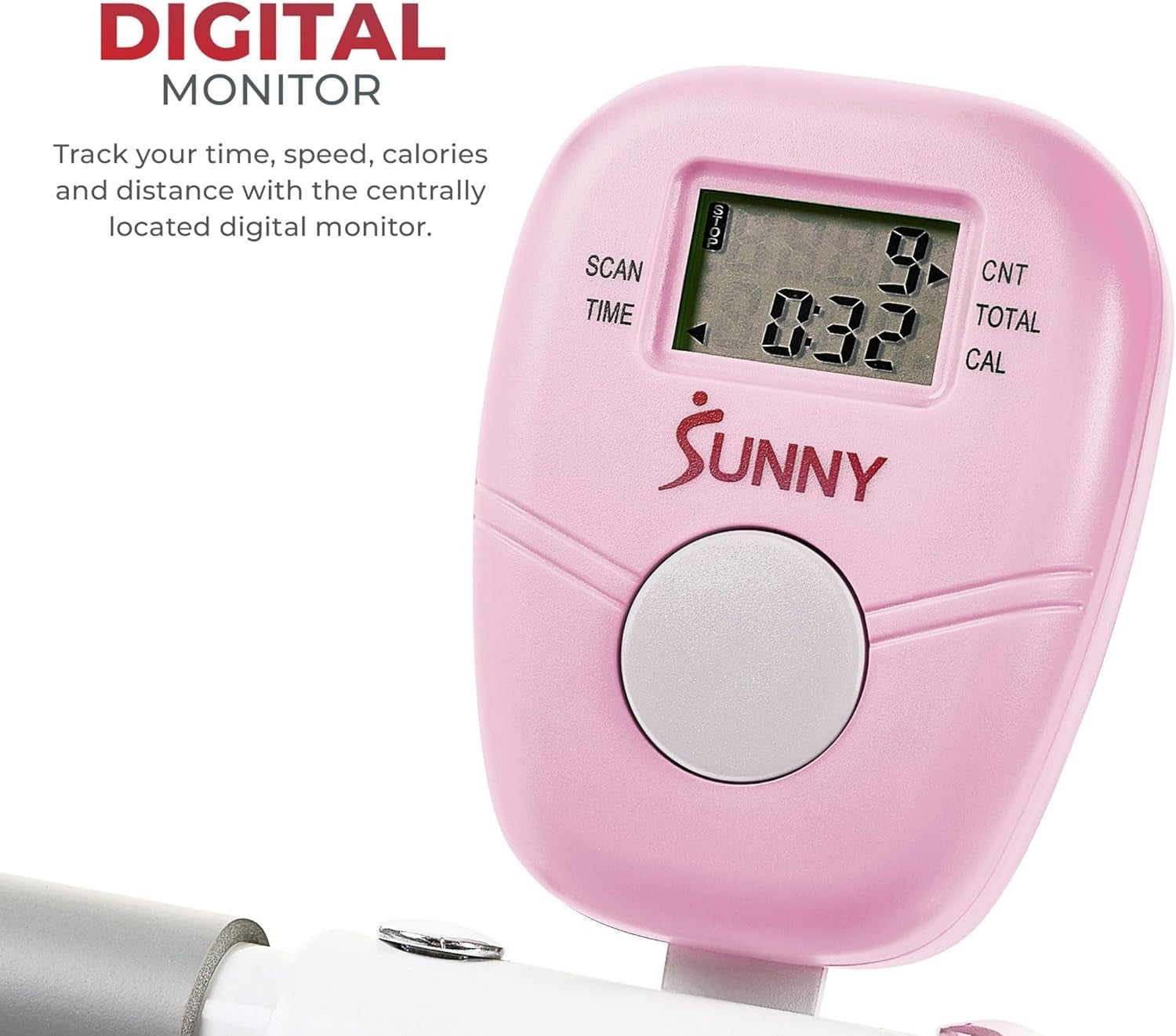 Row-N-Ride Squat Assist Trainer Foldable Pink Home Leg Glute Machine LCD 330lb