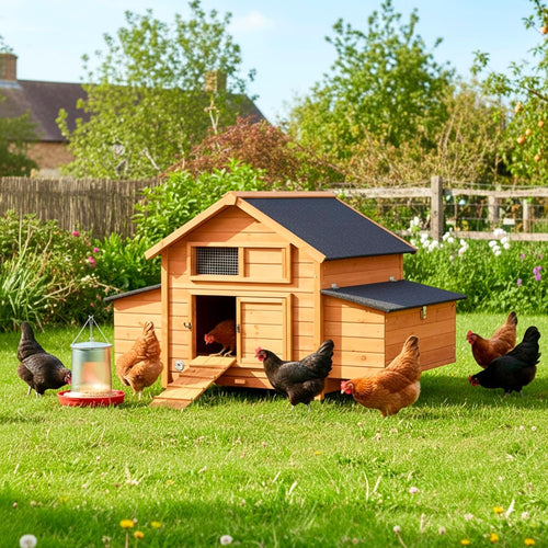 Extra Large Wooden Chicken Coop with Nest Boxes Easy Clean Hen House 12 Birds