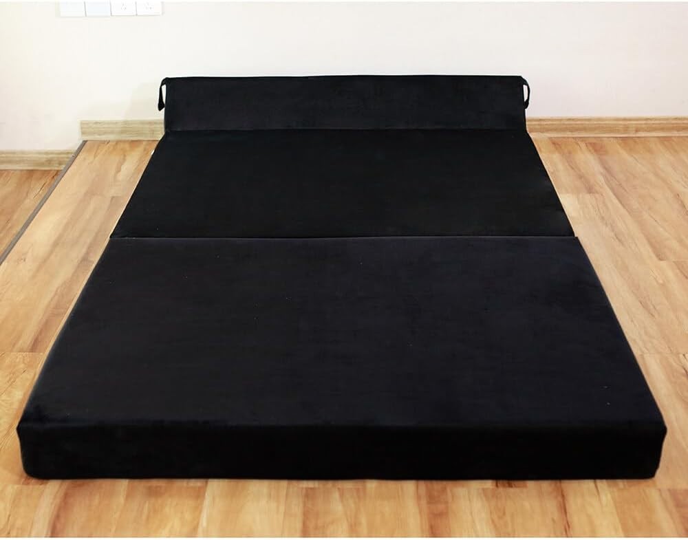 Double Fold-Out Sofa Bed | Plush Velvet Z-Futon Mattress for Living Room
