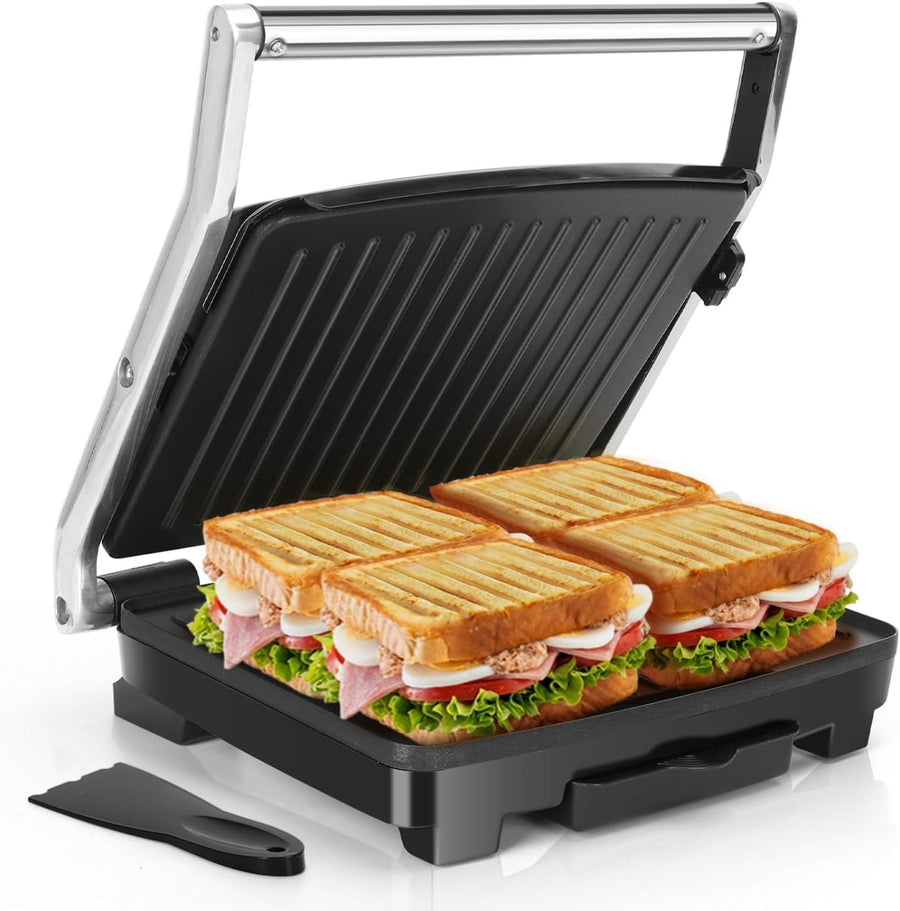 2000W Panini Press Grill Sandwich Maker Non-Stick Plates Temp Control