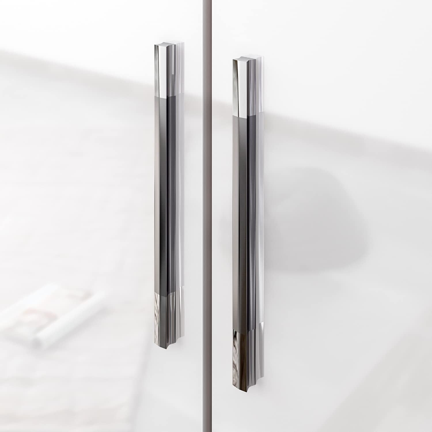 Modern High Gloss 2 Door Wardrobe White Oak Hanging Rail Bedroom Storage