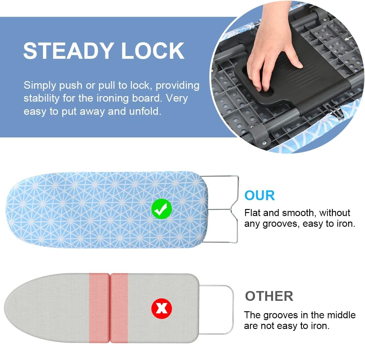 Foldable Tabletop Ironing Board with Iron Rest Non Slip Compact 82x32cm