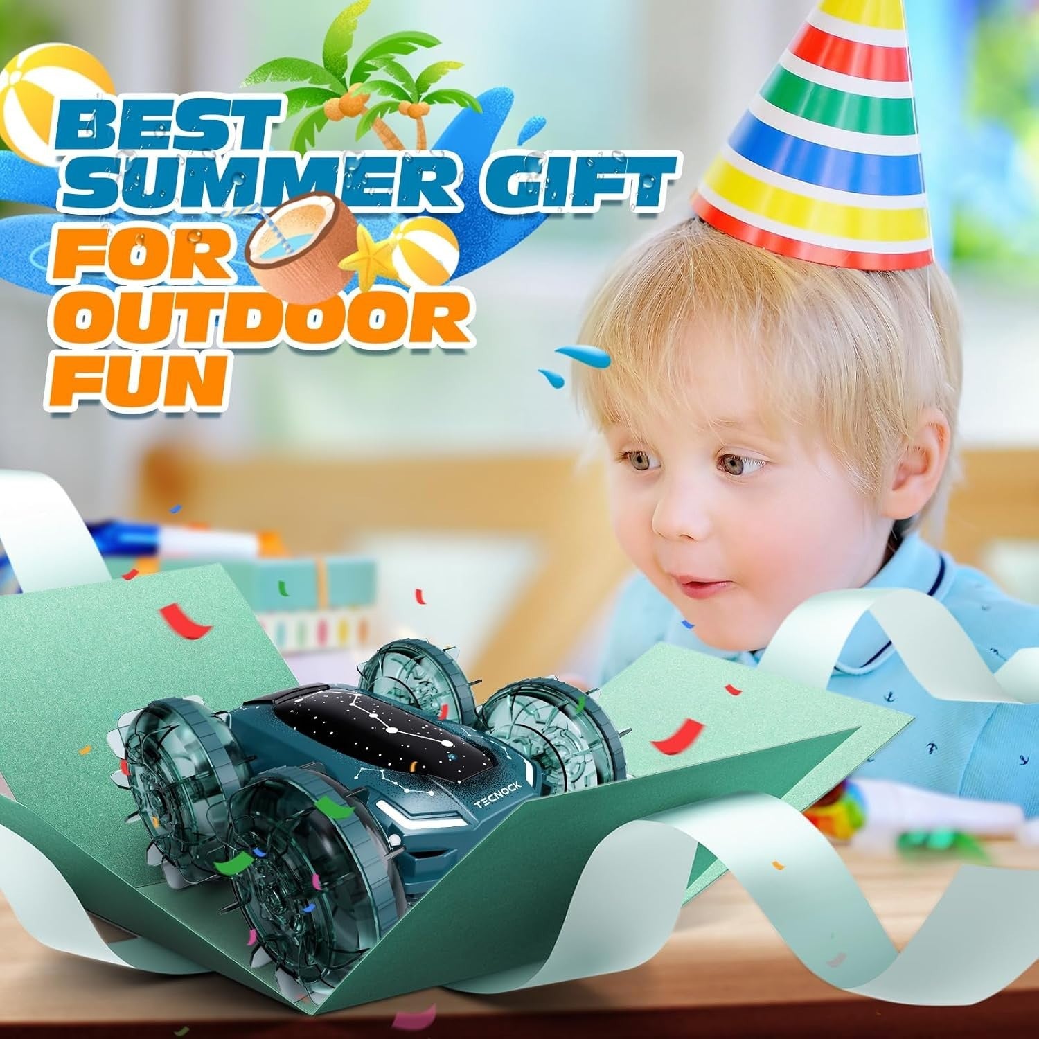 Amphibious 4WD Gesture RC Car Boat 60min Play Magnetic Charge Kids Gift
