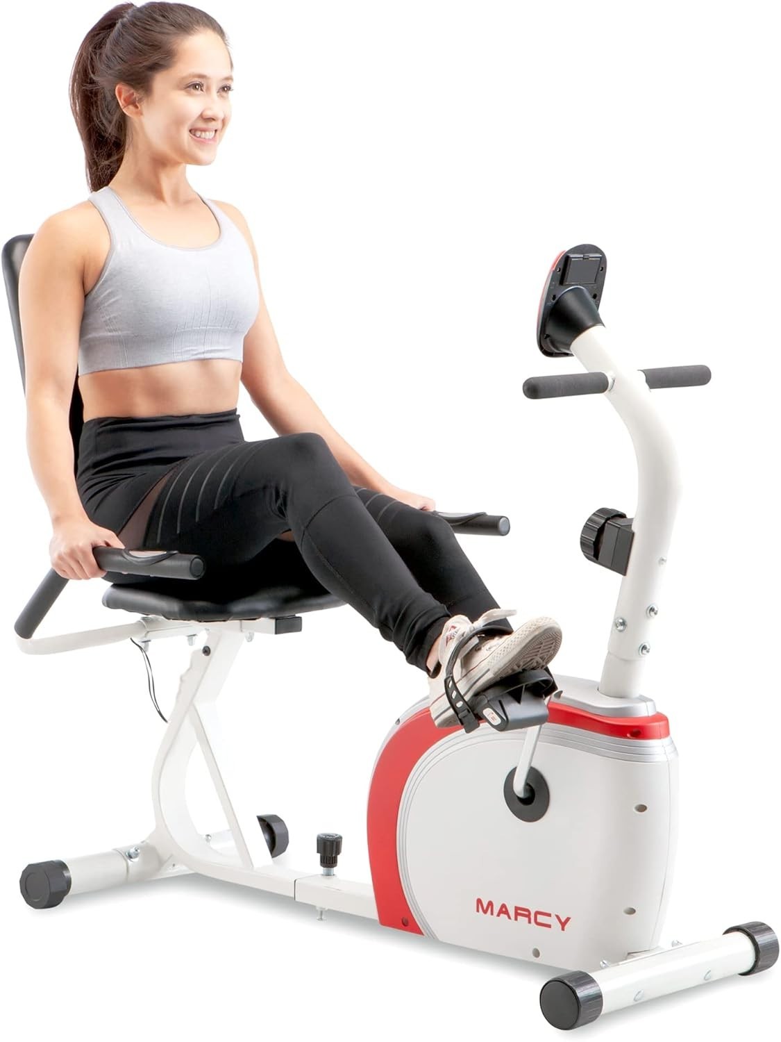 Recumbent Exercise Bike Magnetic 8 Level LCD Pulse Adjustable Seat Home Fitness