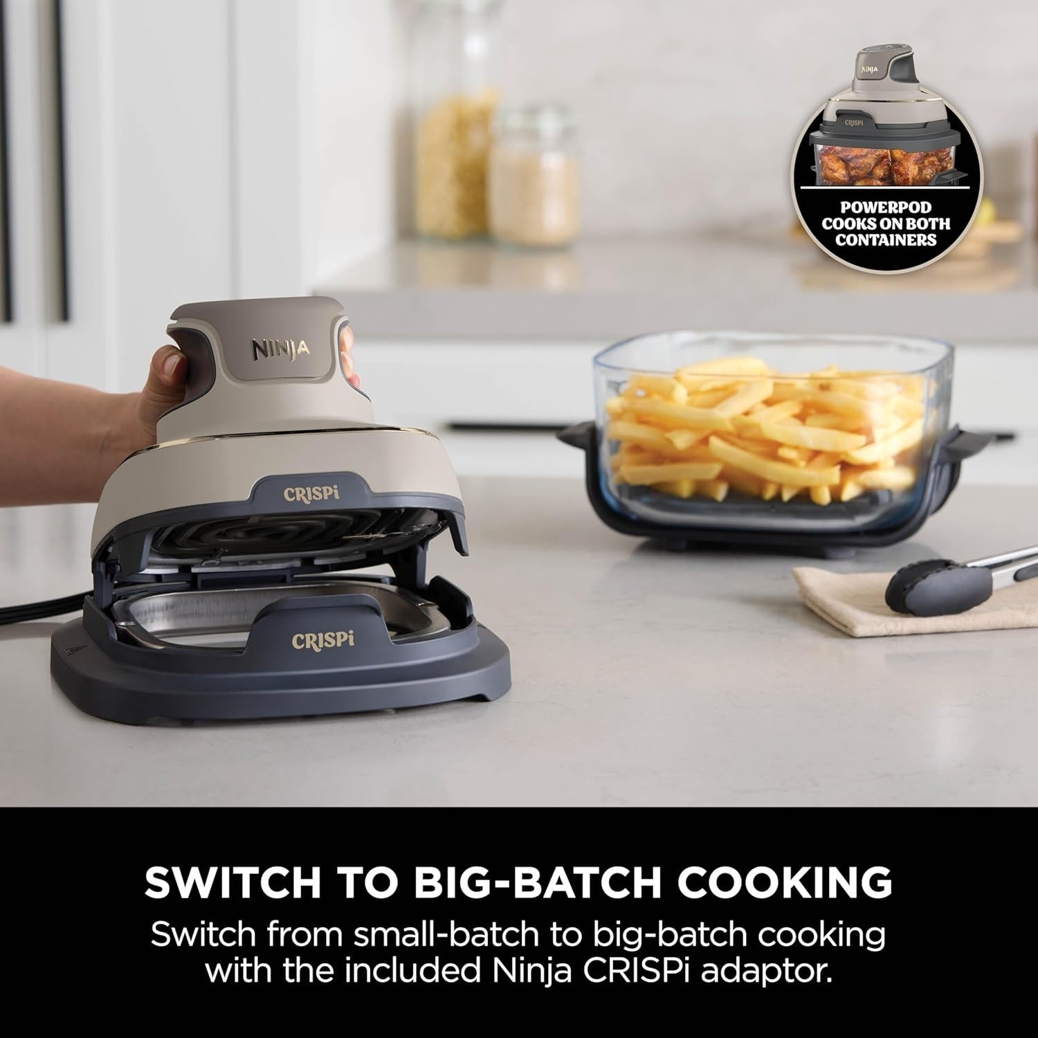 Portable Air Fryer 3.8L 4-in-1 ReCrisp Keep Warm Glass Containers 1700W