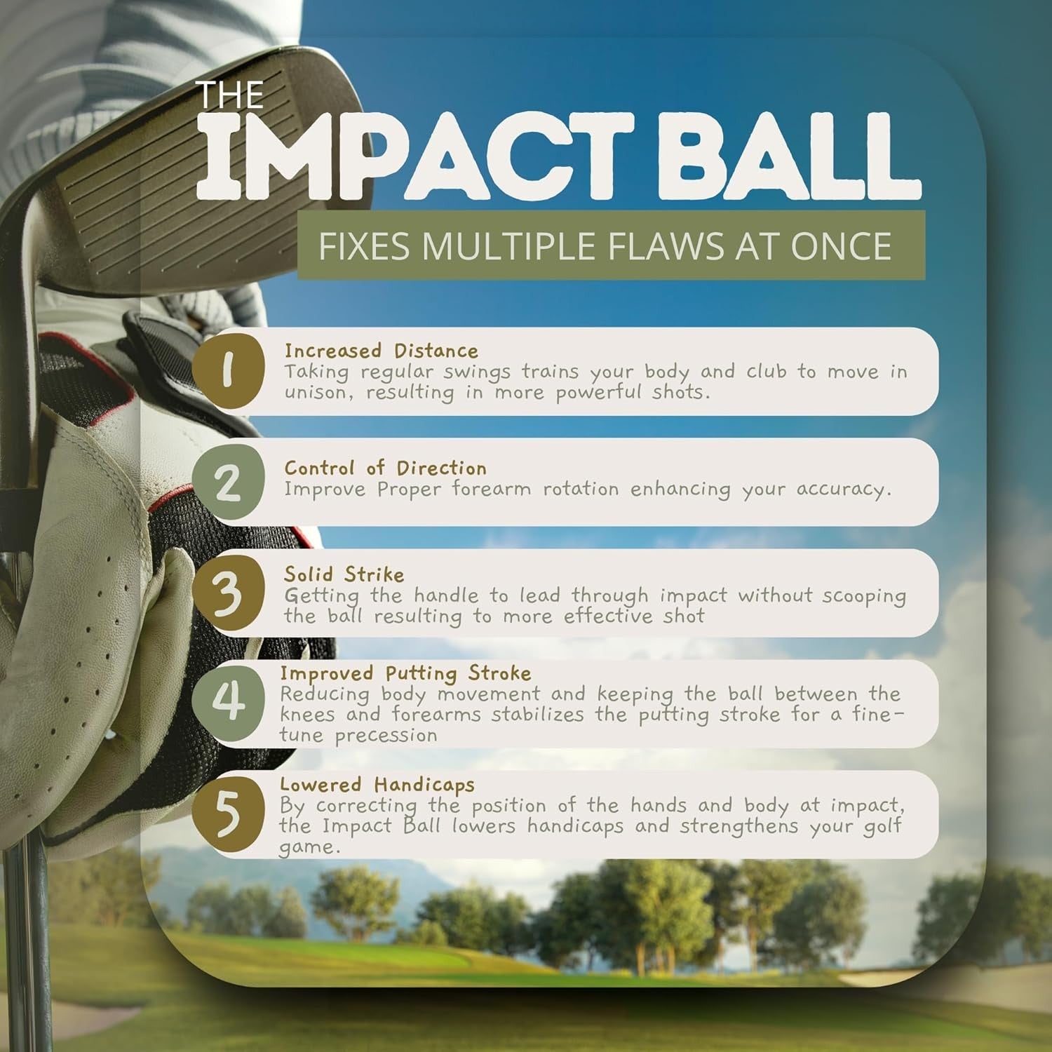 Golf Impact Ball Swing Trainer Aid Large Small Improve Contact