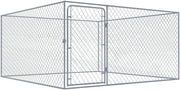 Heavy Duty Outdoor Dog Kennel 2x2x1m Galvanised Steel Run Cage with Lock Gate