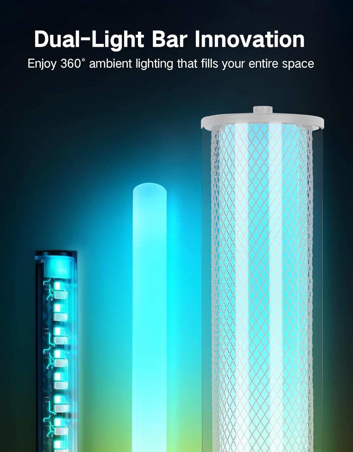 Smart RGB Corner Floor Lamp App Remote Music Sync Dimmable LED Light