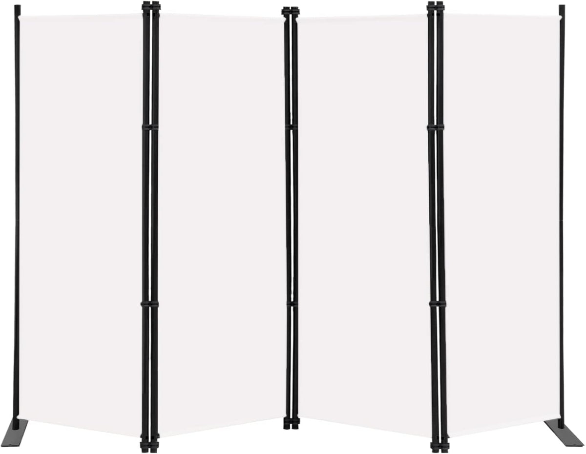 4 Panel Freestanding Room Divider Folding Privacy Screen 203x183cm White