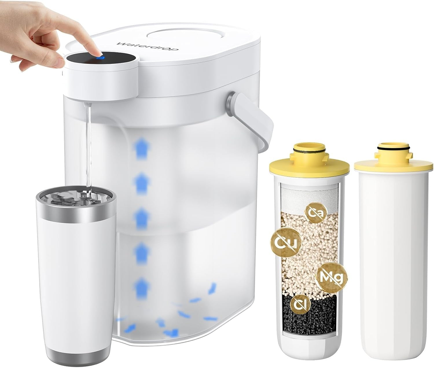 Rechargeable Water Filter Dispenser 3.5L Electric Jug Softens Water