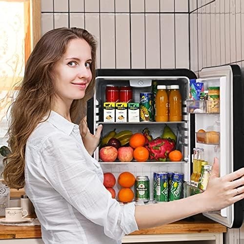 68L Black Costway Mini Fridge Tabletop Cooler LED Adjustable Shelves