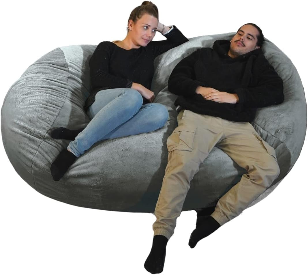 Grey Giant Memory Foam Bean Bag Chair for Adults Kids Lounge Sofa Bed