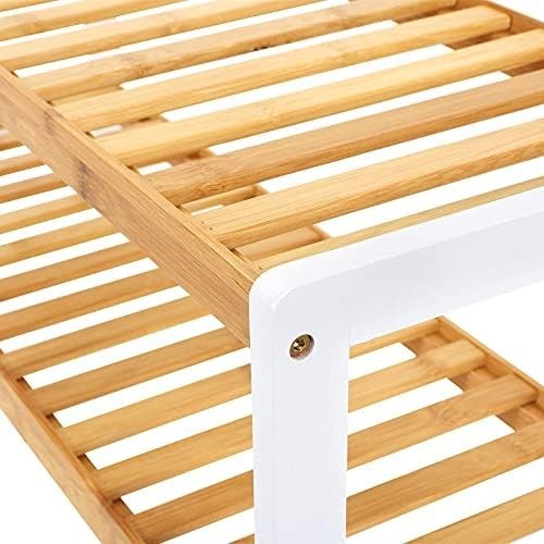 2-Tier Bamboo Shoe Rack Storage Shelf for Hallway Bedroom Living Room