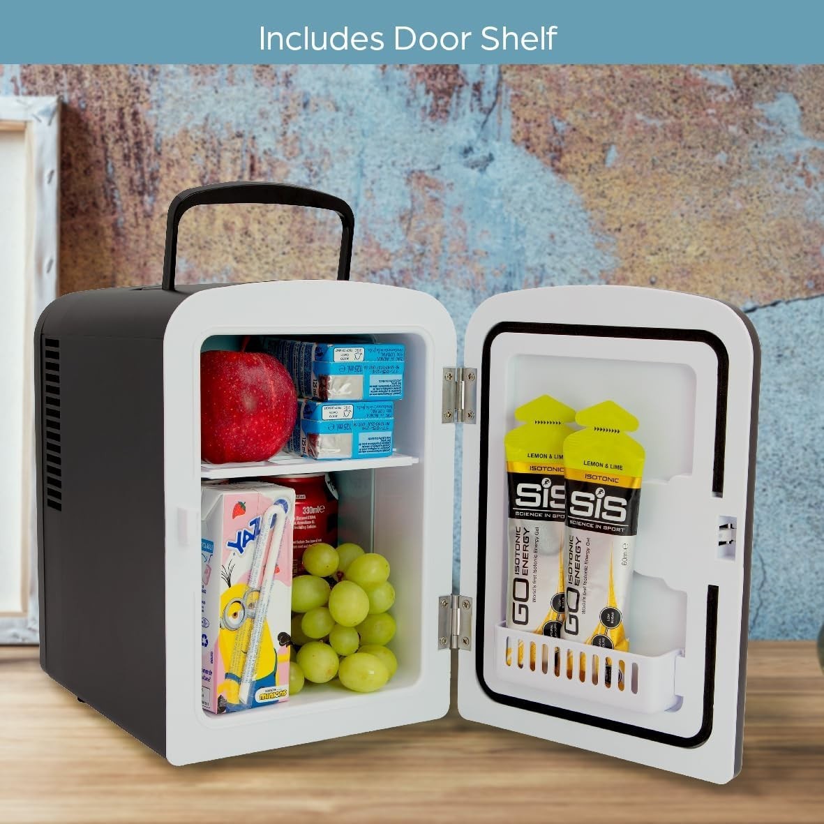 4L Mini Fridge Portable Countertop Cooler & Warmer Black Compact