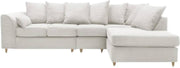 Cream 5-Seater L-Shape Sofa Scatter Back Cushions Armrest Right Hand