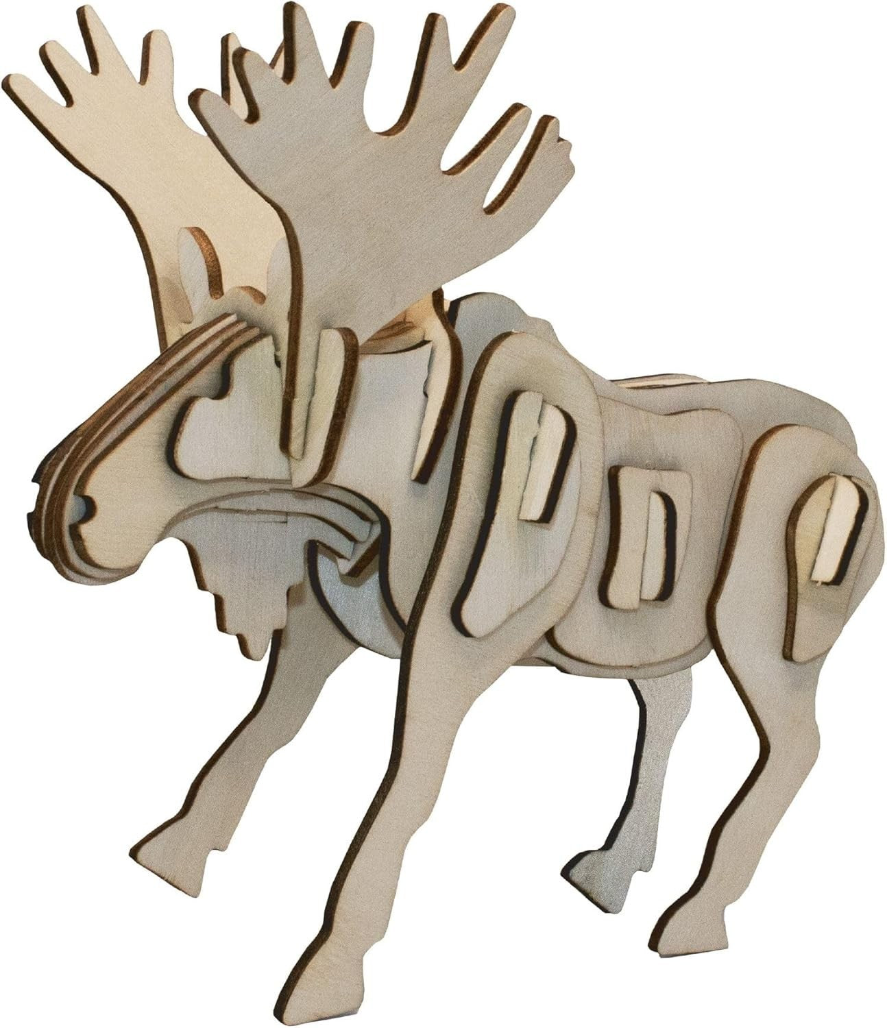 3D Wooden Moose Puzzle DIY Craft – Eco Animal Toy, STEM Gift for Kids
