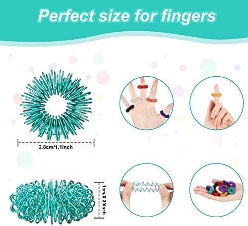 100pcs Spiky Sensory Finger Rings Stress Relief Anxiety Fidget