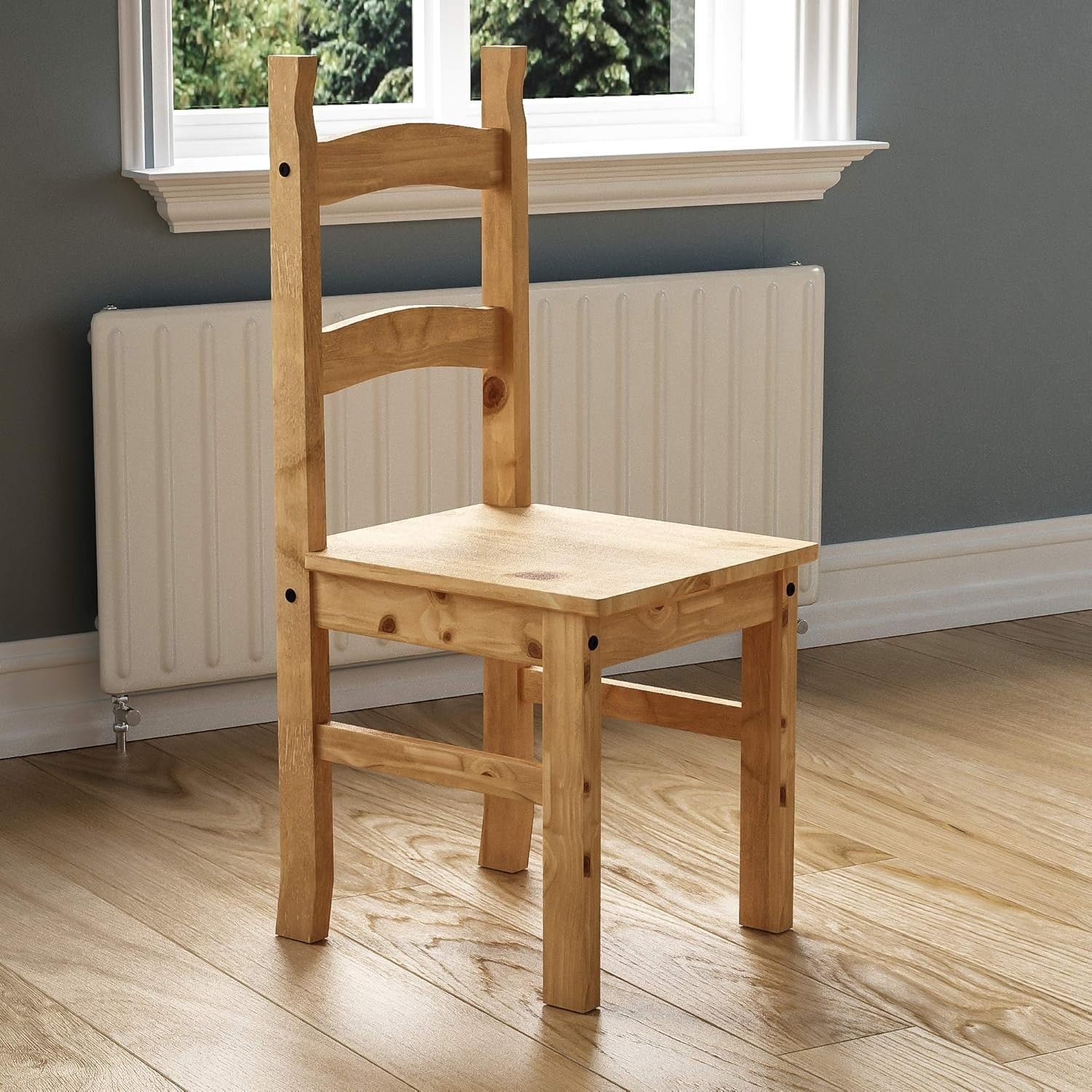 Rustic Solid Pine 2-Seater Dining Set | Compact 80cm Table & Chairs | Durable