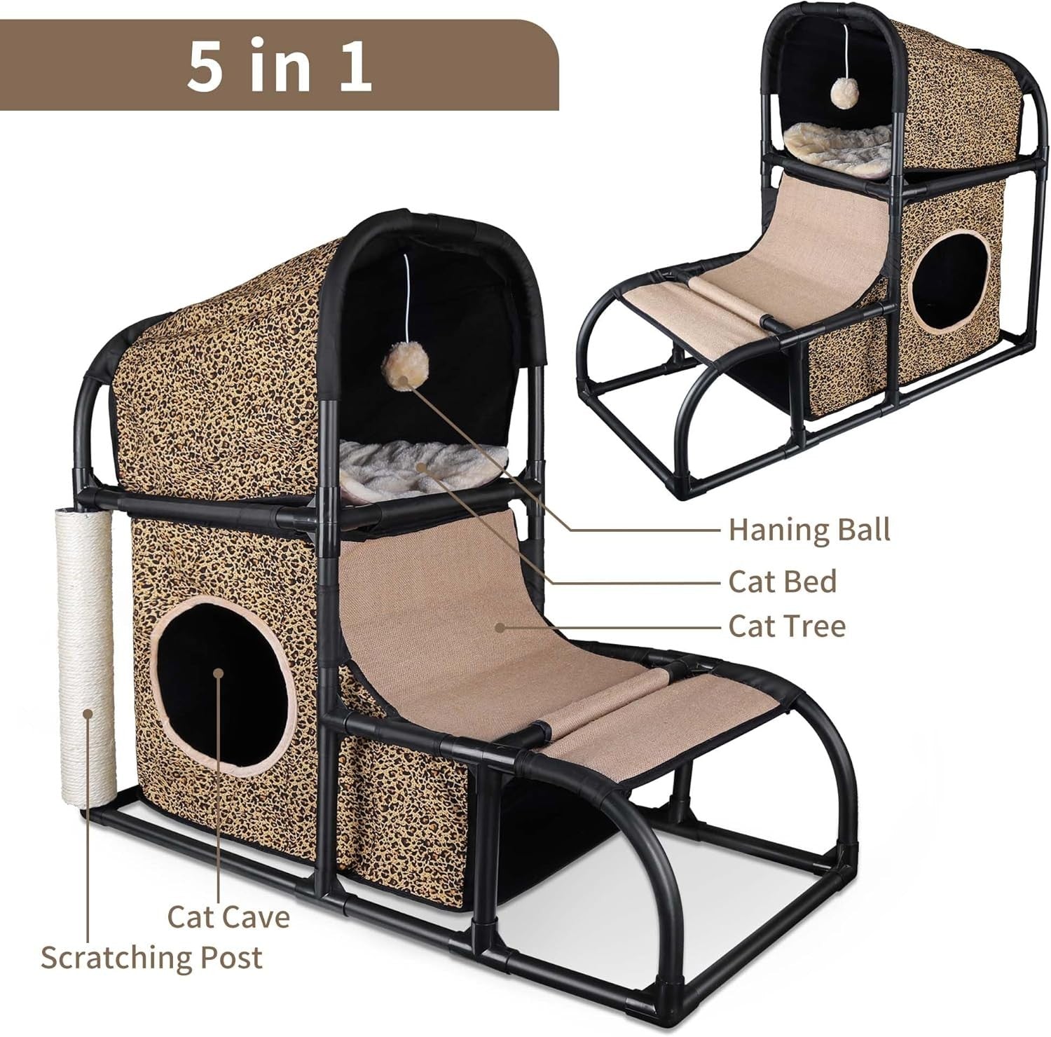 Cat Condo House Scratching Post Tree Bed Climber Peek Hole Kitten