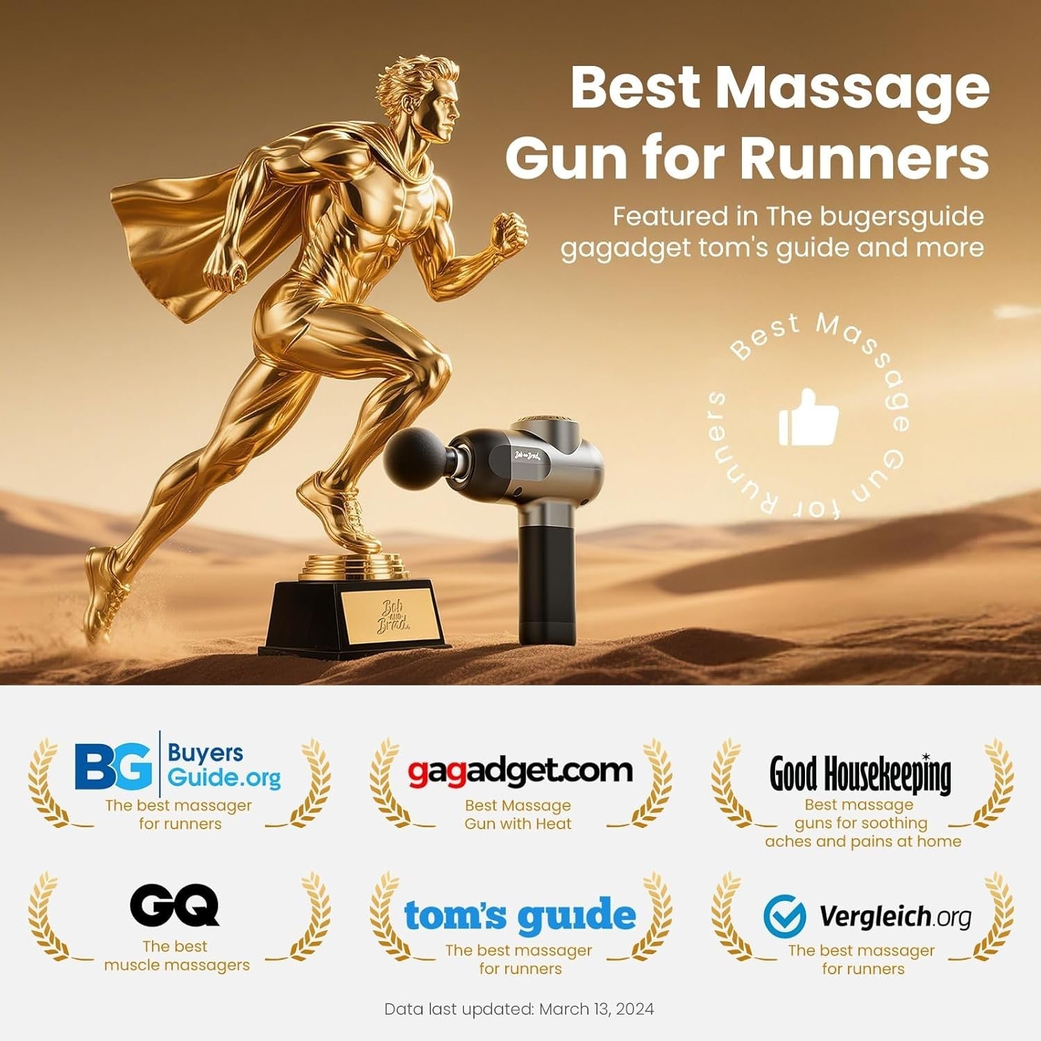 Deep Tissue Massage Gun 5 Speeds 5 Heads Quiet Percussion Muscle Recovery