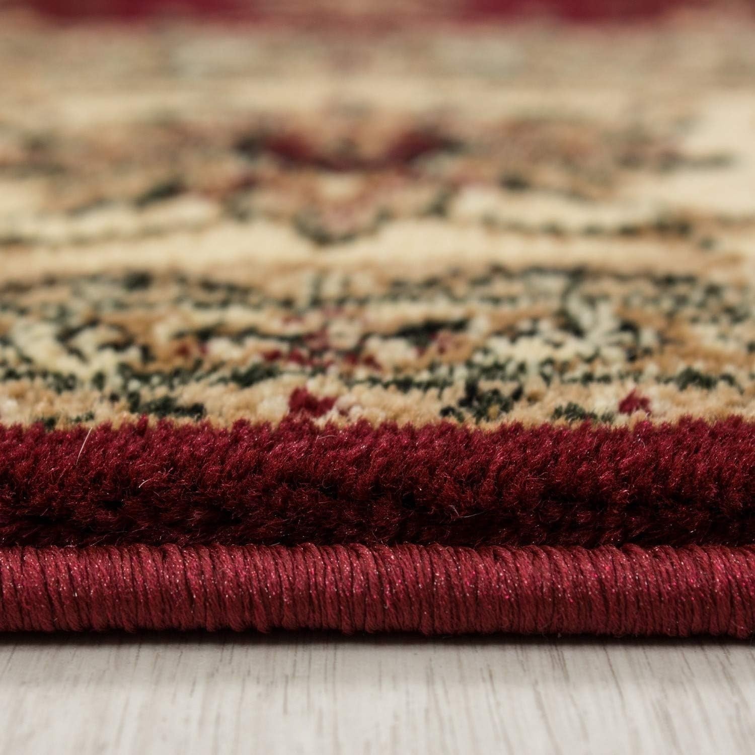 Burgundy Oriental Area Rug 120x170cm Soft Low Pile Floral Living Room Carpet