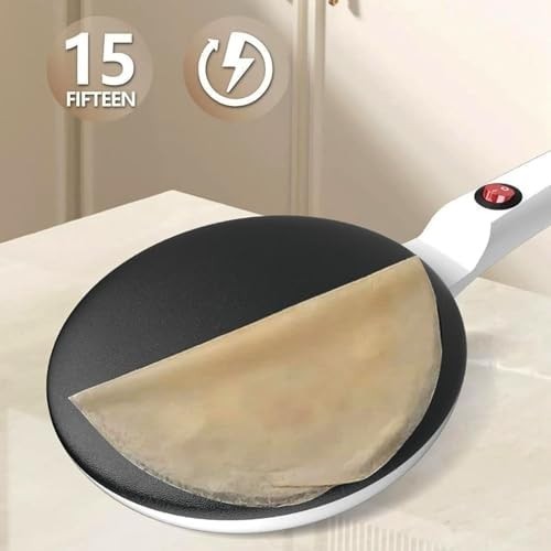Electric Crepe Maker 8" Non-Stick Handheld Pancake Maker Auto Thermostat Pink