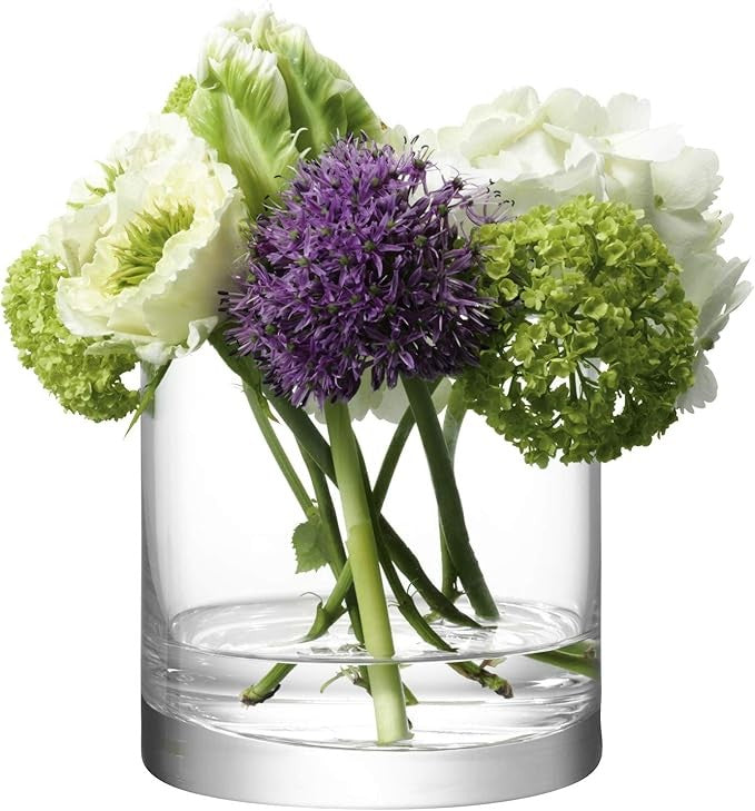 Clear Glass Cylinder Vase 12cm Minimalist Flower Tea Light Candle Holder