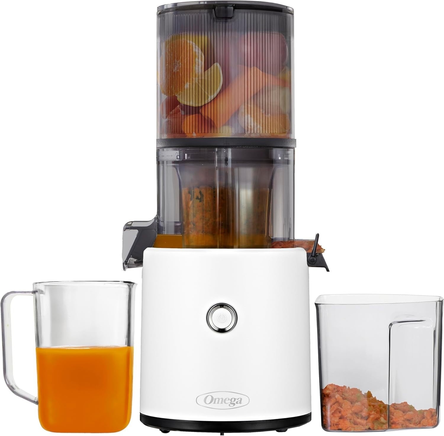 White Cold Press Juicer 2L Extra Large Hopper Auto Reverse Batch Juicing