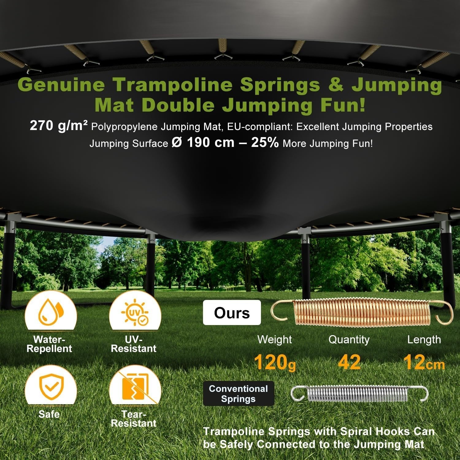 8ft Outdoor Garden Trampoline Safety Net Ladder Kids Play Set