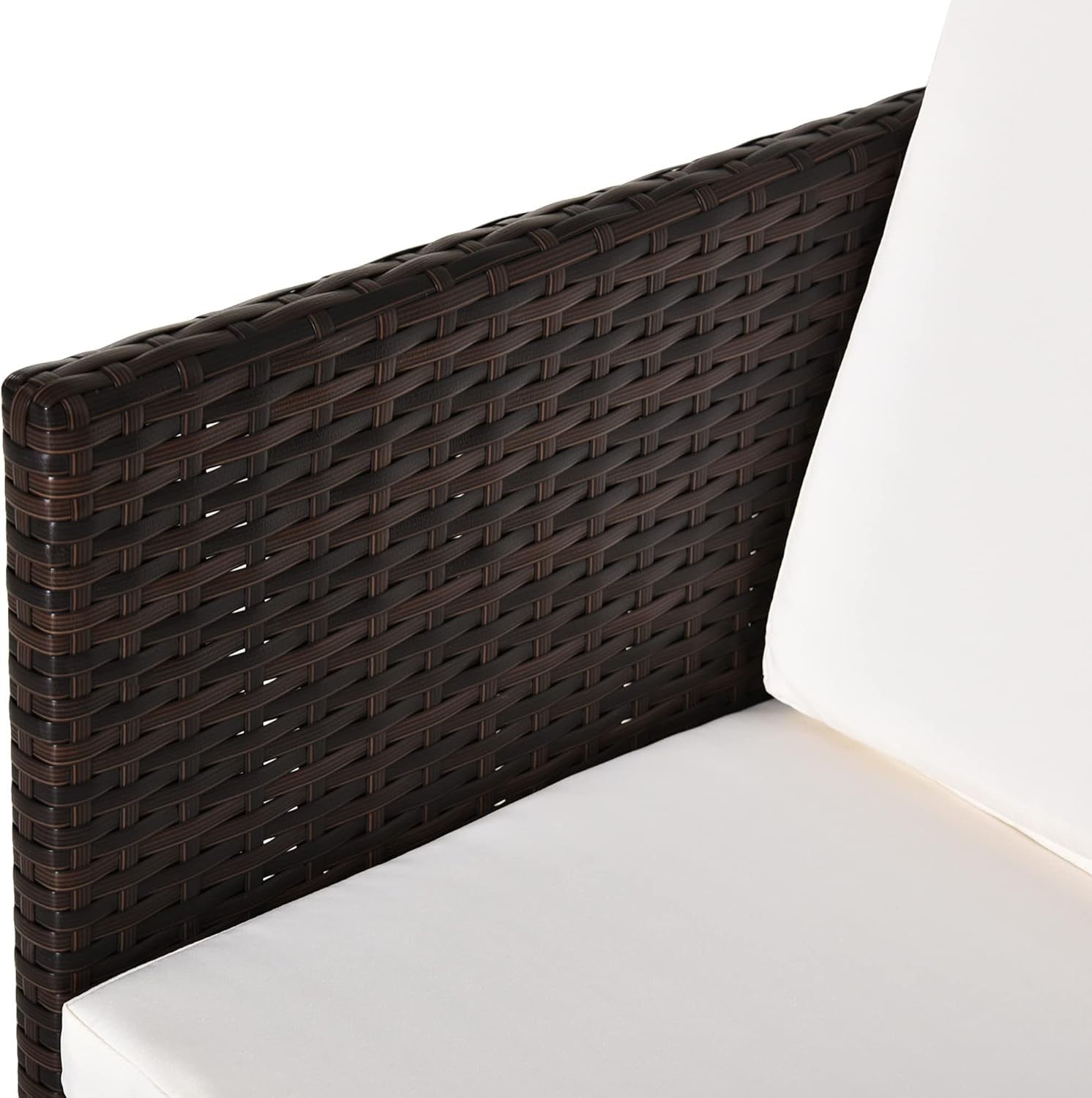 Space Saving Rattan Dining Set 4PC Cube Chairs Glass Table Patio Balcony