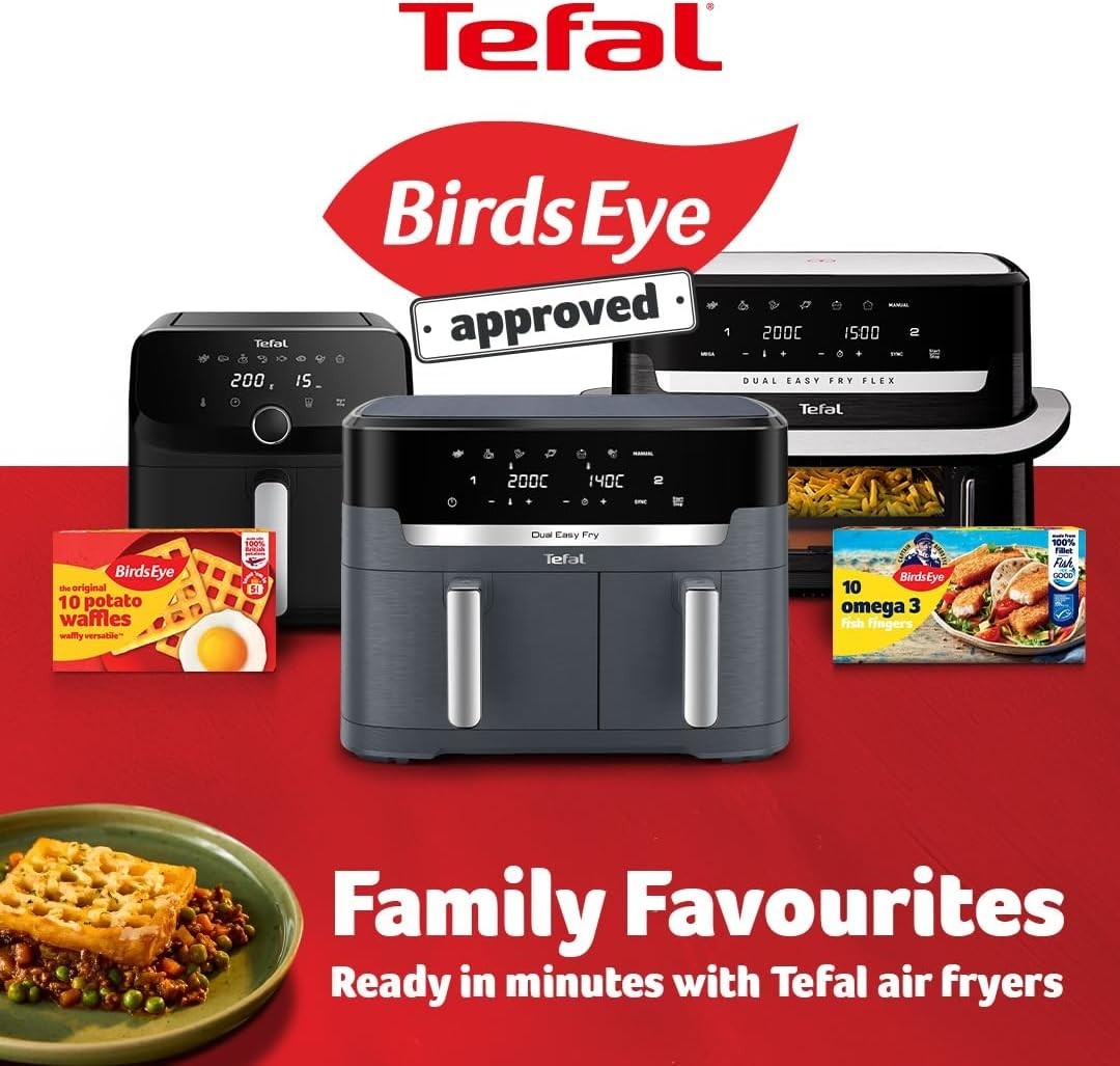 Dual Zone Digital Air Fryer 2 Drawer 8.3L Extra Crisp Roast Bake 8in1