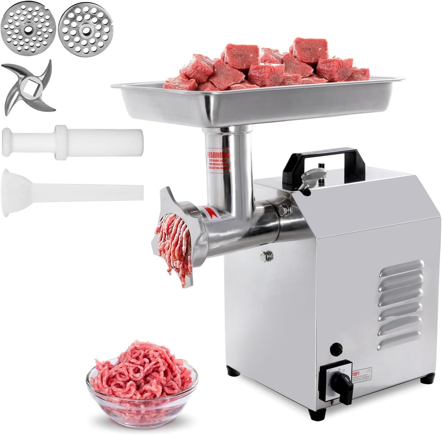 735W Commercial Meat Grinder Sausage Maker 150kg h Stainless Steel