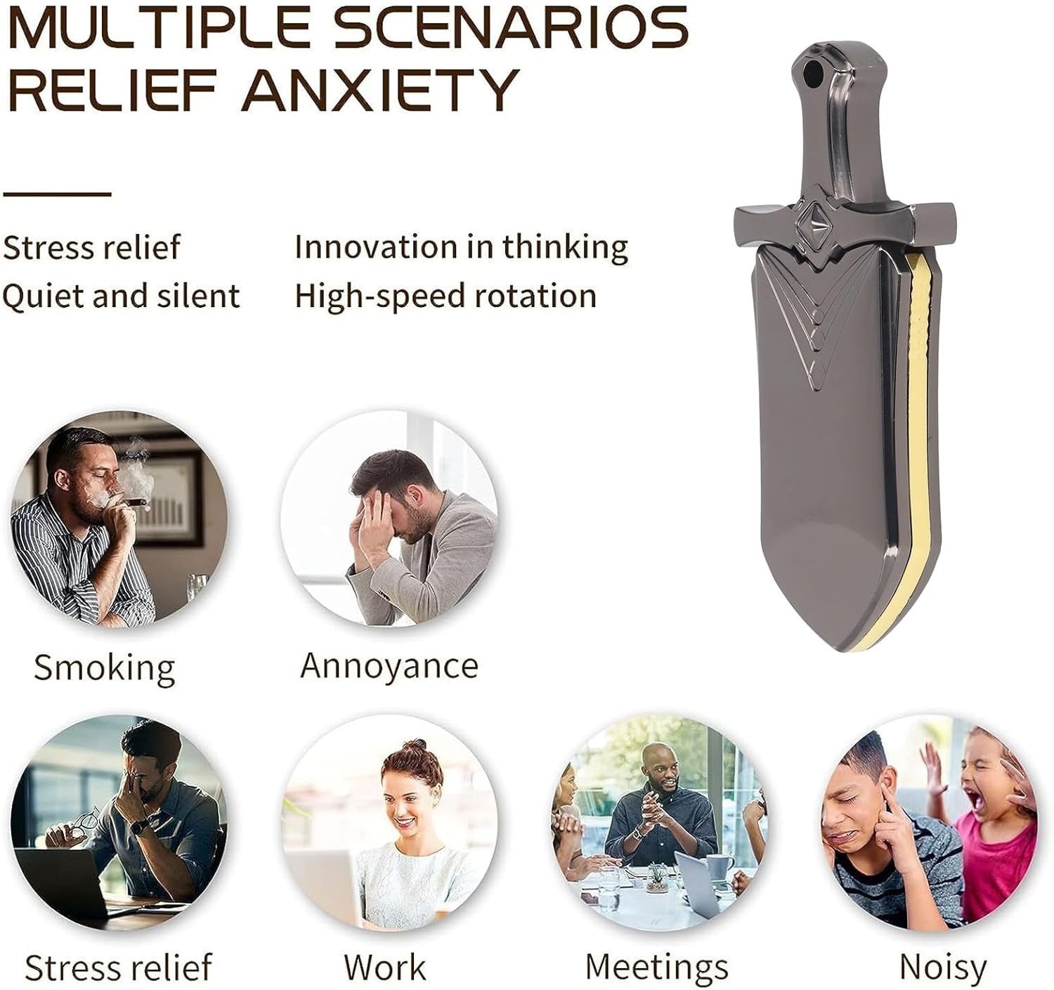 Sword Metal Fidget Slider Magnetic EDC Stress Relief ADHD Toy