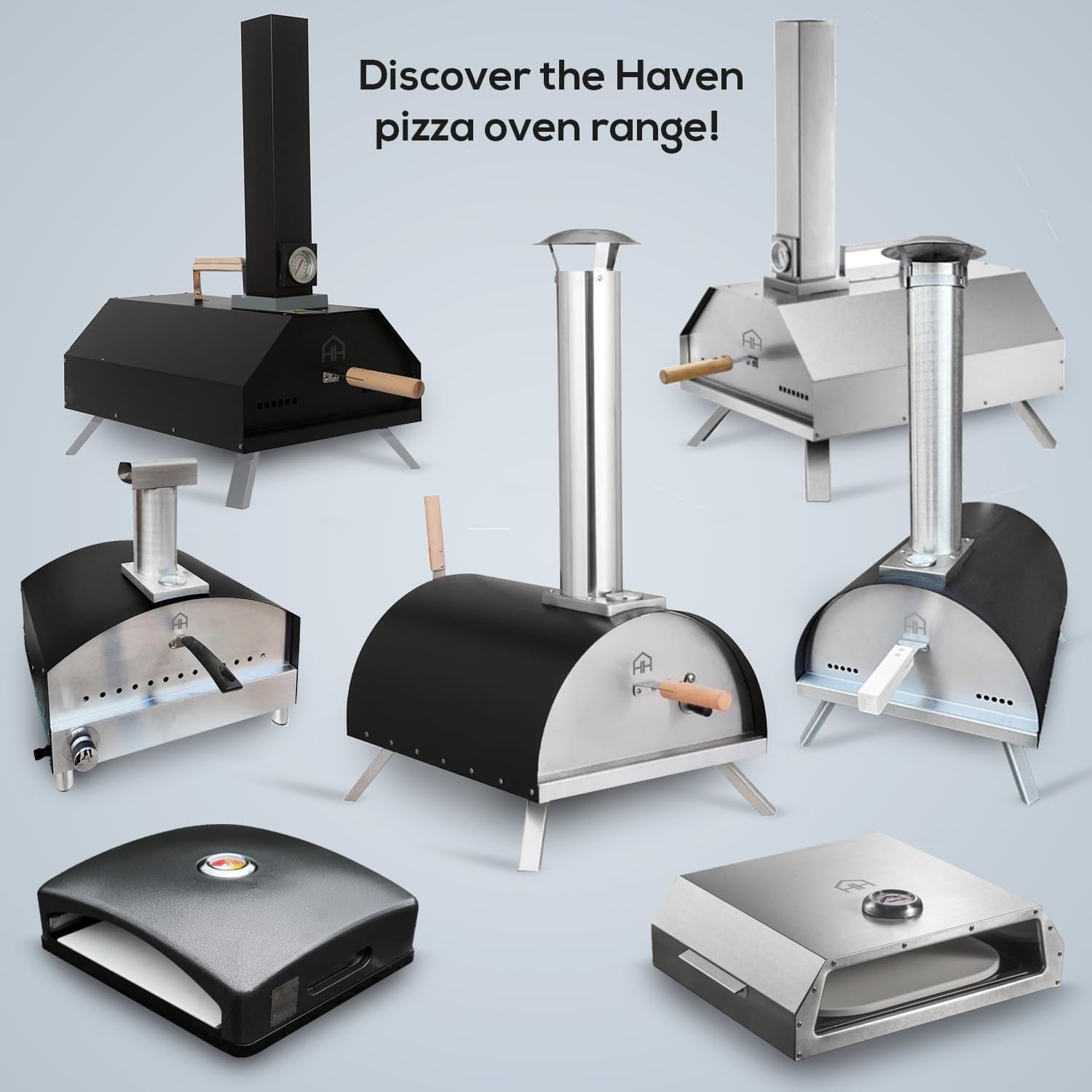 Gas & Wood Fired Outdoor Pizza Oven | Stainless Steel BBQ Pizza Maker 500°C
