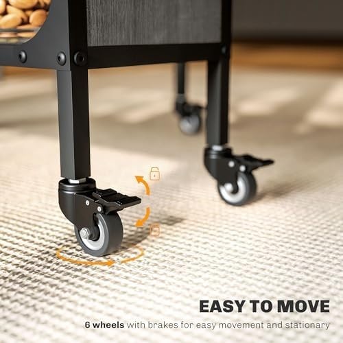 Folding Drop Leaf Dining Table with Wheels & Storage Shelf for Small Spaces