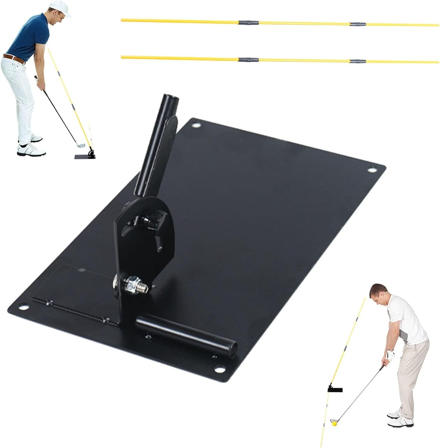 Golf Swing Trainer Alignment Stick Holder Practice Plate Set
