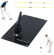 Golf Swing Trainer Alignment Stick Holder Practice Plate Set