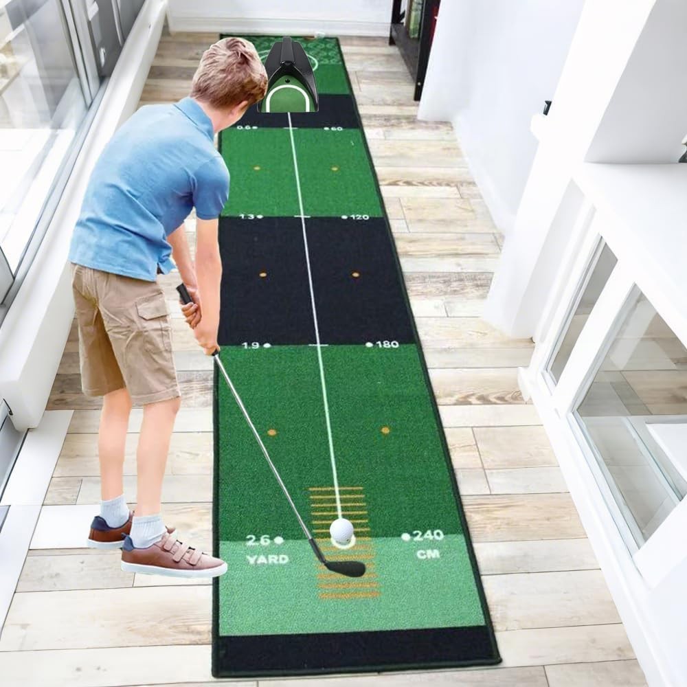 Golf Putting Practice Mat Indoor Outdoor Slim Training Green Distance Control