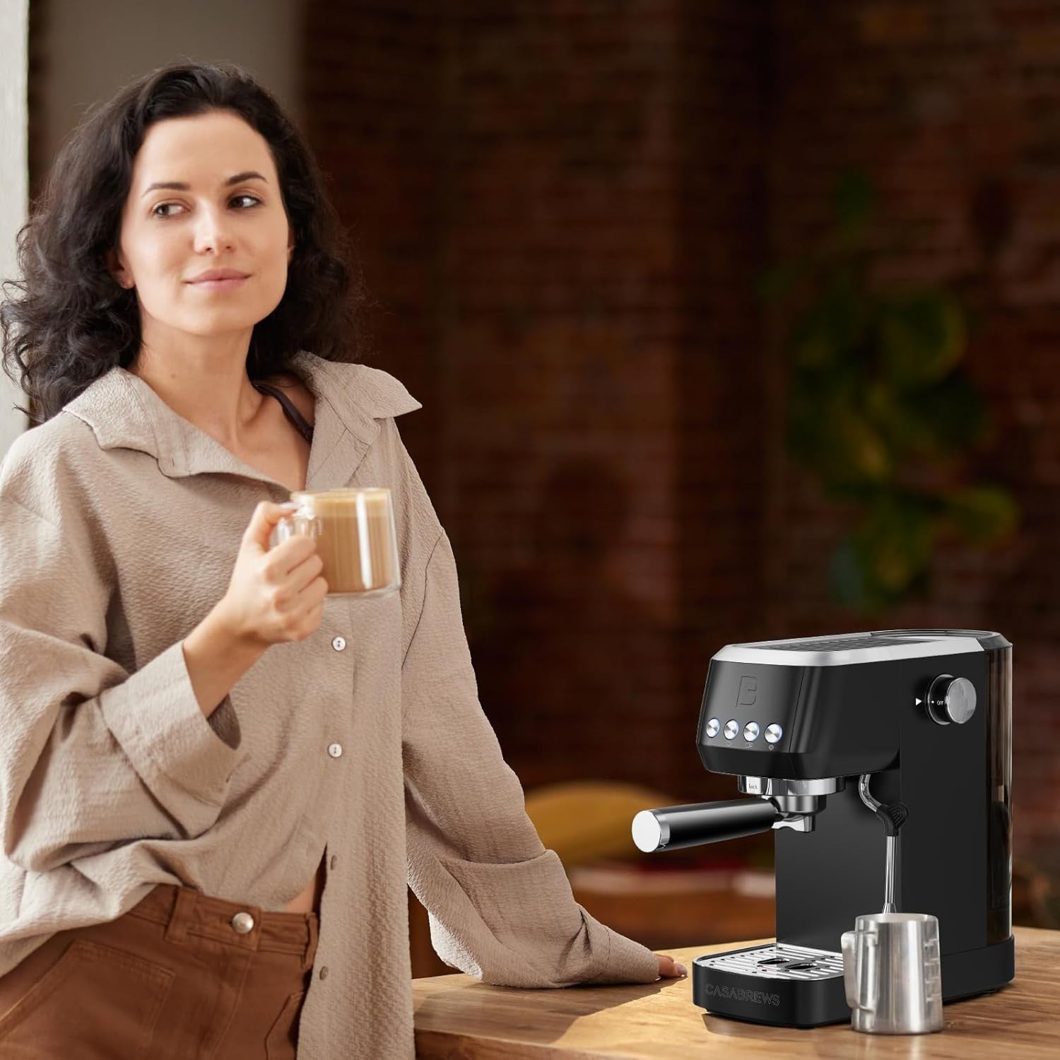 20 Bar Espresso Coffee Machine With Milk Frother, 1.3L Tank, Compact