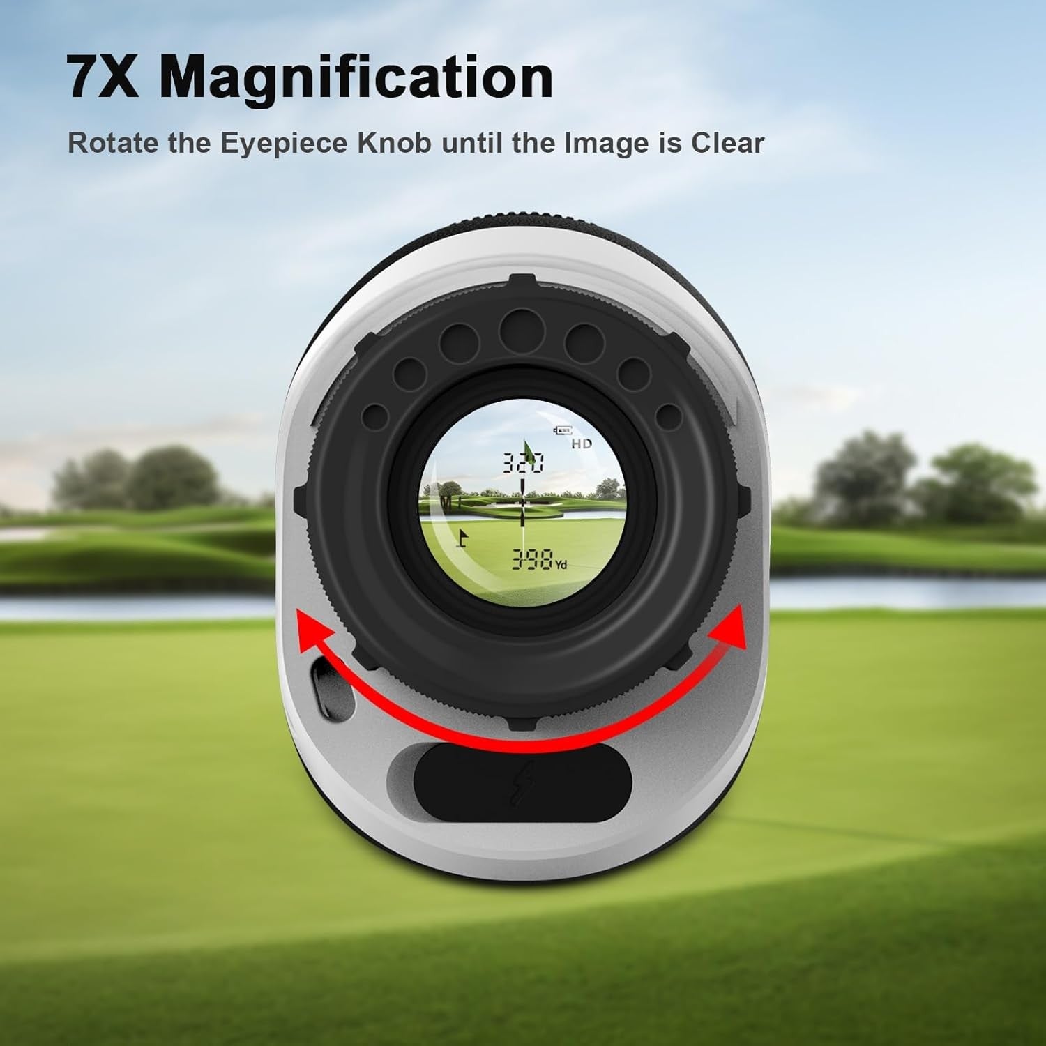 Golf Range Finder 1200 Yards Slope Flag Lock 7X Magnification Rechargeable