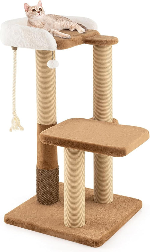 Cat Tree 112cm Multi Level Tower Plush Perch Scratching Posts Indoor Cats