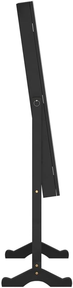 Lockable Standing Mirror Jewelry Cabinet Frameless Storage Armoire Black