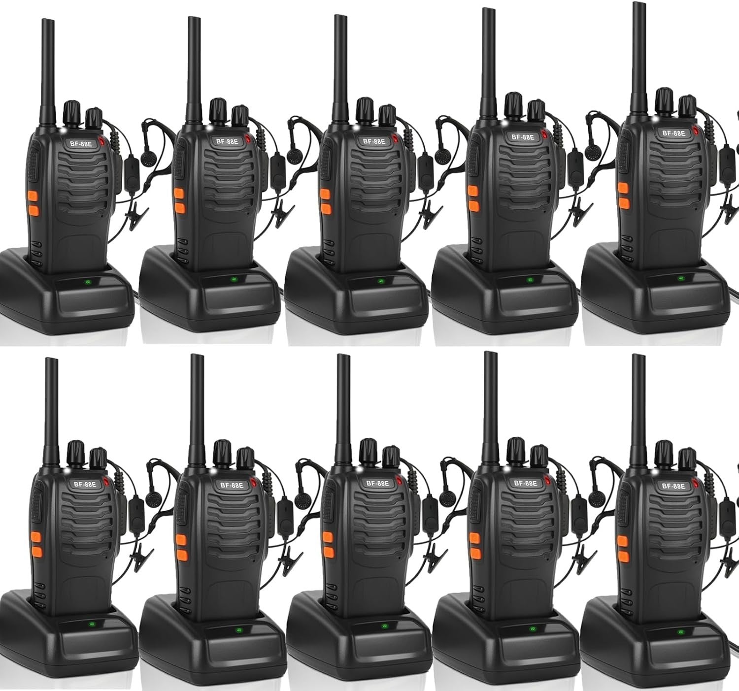 Long Range Walkie Talkies 10PCS Rechargeable 16CH VOX 2 Way Radios