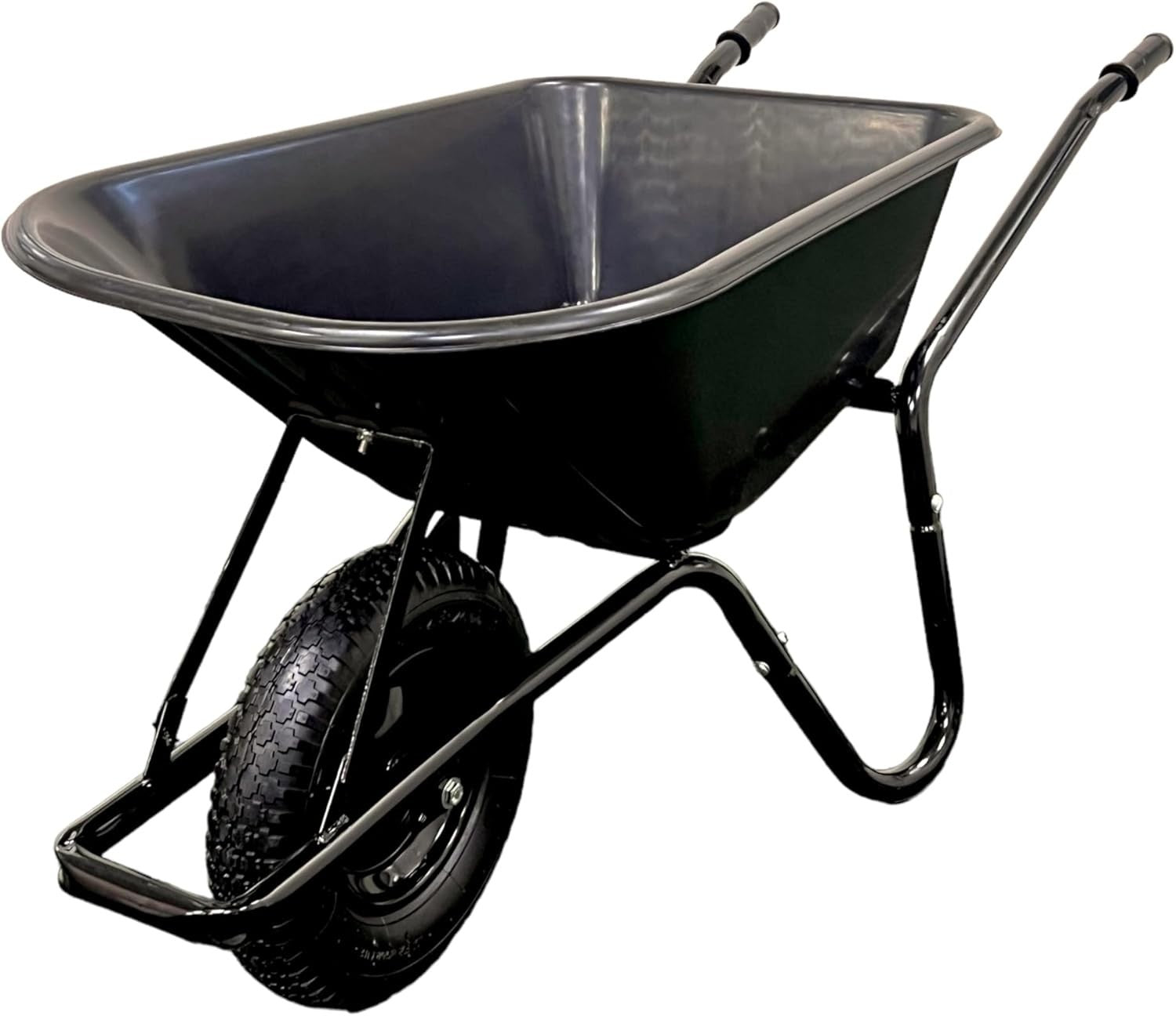 100L Wheelbarrow – Black Heavy Duty Steel Frame w/ Pneumatic Tyre 150kg Load