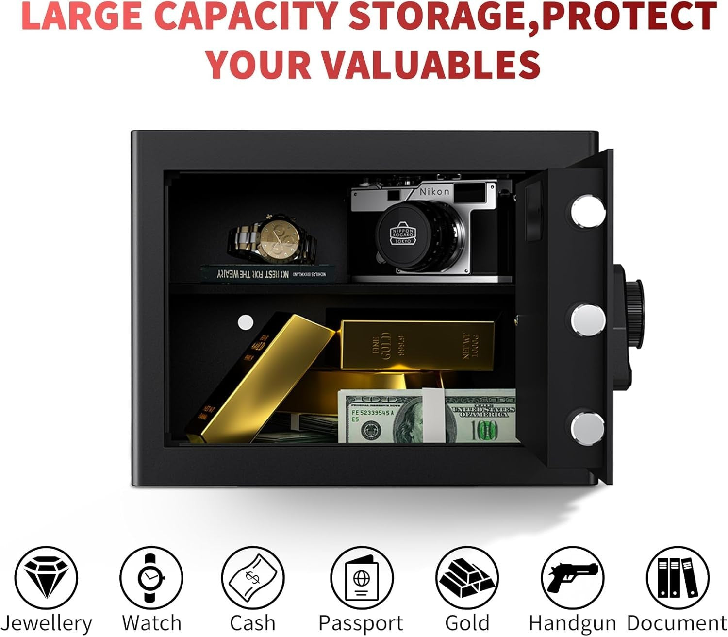 20L Digital Safe Box Electronic Keypad Security Cash Lock Safe