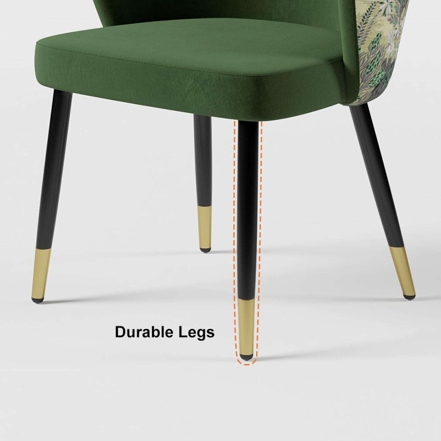 Luxury Velvet Dining Chair Upholstered Side Chair with Padded Seat & Gold Legs